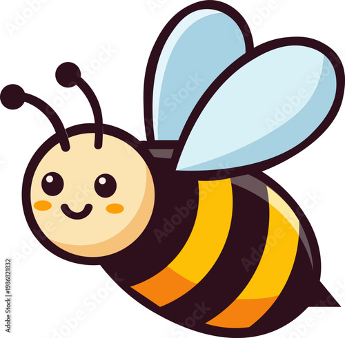 Cute Cartoon Honey Bee Illustration