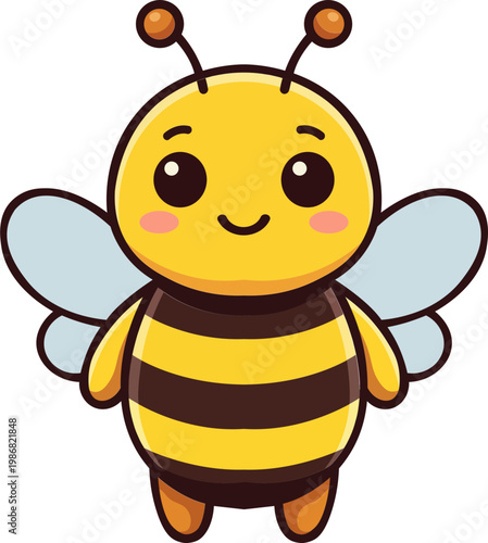 Cute Cartoon Bee Character Illustration