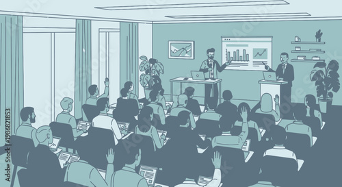 Business people in meeting room setting.