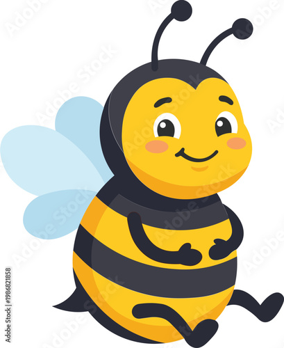 Cute Cartoon Honey Bee Character