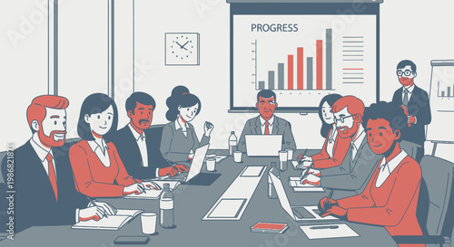 Business people sitting at meeting table 2.