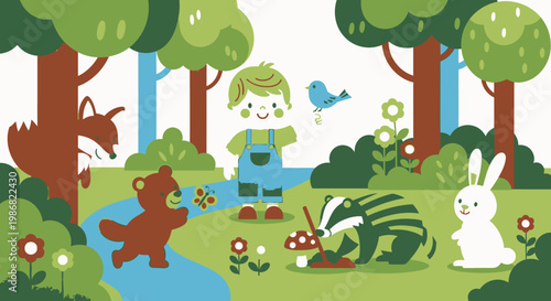 Child in overalls smiling outdoors.