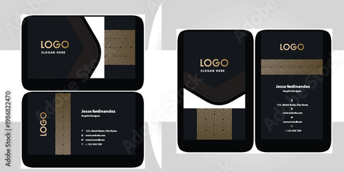 modern business card mockup set with logo placeholder vector illustration