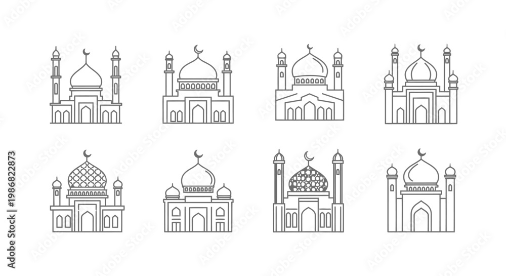 Fototapeta premium Collection of mosque architecture designs 1.