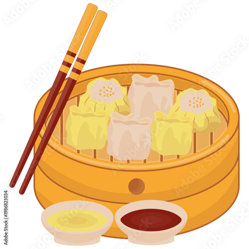 Dimsum Chinese Food Illustration
