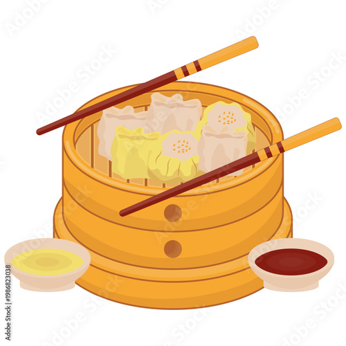 Dimsum Chinese Food Illustration