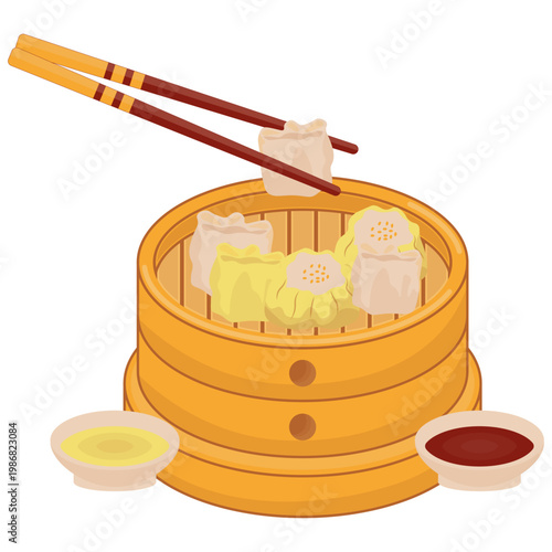 Dimsum Chinese Food Illustration