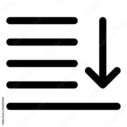 Fotografie lower selection to bottom line icon