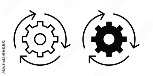Implementation icon design Illustration set for Projects
