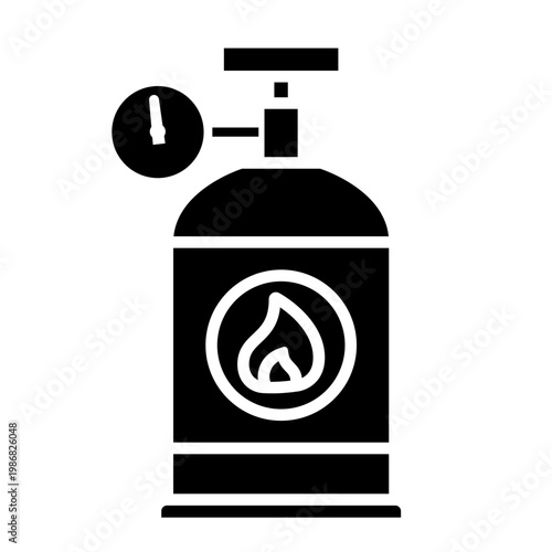 Natural gas icon vector. Propane Illustration sign. Gas supply symbol. Gas cylinder logo.