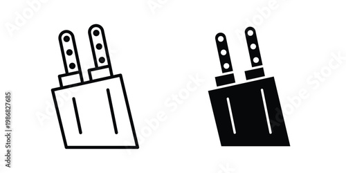 Kitchen knife block icon design Illustration set for Projects
