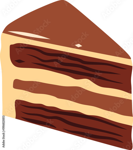 Illustration of Slice of Chocolate Cake