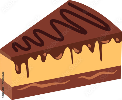 Illustration of Slice of Chocolate Cake