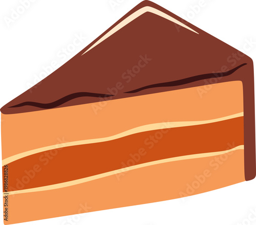 Illustration of Slice of Chocolate Cake