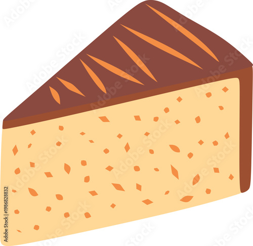 Illustration of Slice of Chocolate Cake