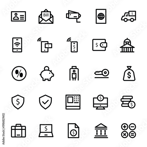 Outline icons for Credit Card Payments