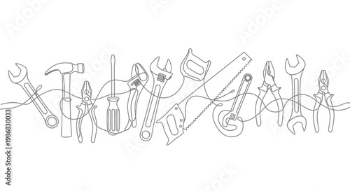 Collection of various hand tools.