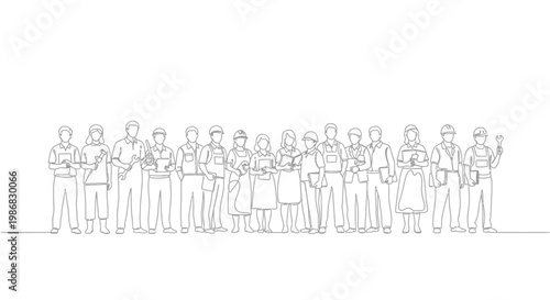 Diverse group of people standing together.