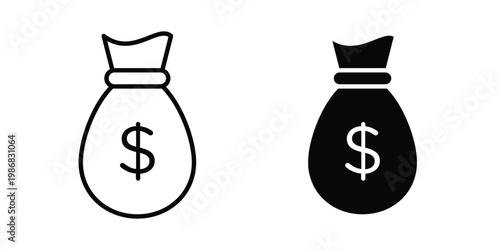 Money bag icon design Illustration set for Projects
