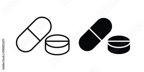 Painkiller icon design Illustration set for Projects