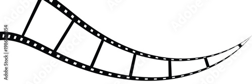 Curved Film Strip on White Background