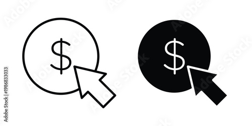 Pay per click icon design Illustration set for Projects