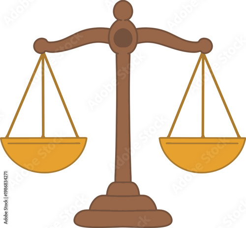 Justice Balance Scale Law Flat Illustration