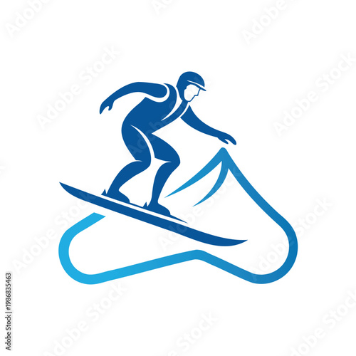 Dynamic depiction of a surfer riding a wave on a surfboard