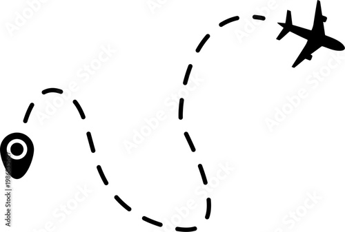 Airplane flies to destination