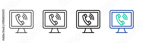 Online Call Icon Collection Different Style Outline