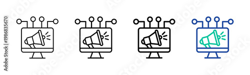 Digital Broadcast Icon Collection Different Style Outline