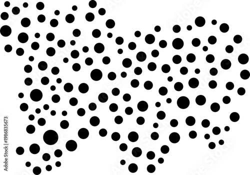 Black dots arranged randomly