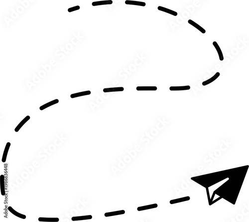 Flying paper airplane leaves trail