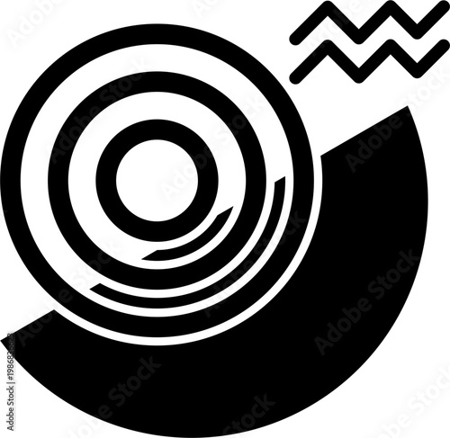 Black spiral shape with zigzags