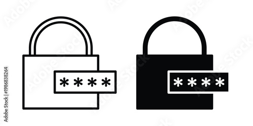 Security password icon design Illustration set for Projects
