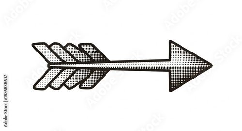 Vintage hand drawn arrow illustration pointing right.