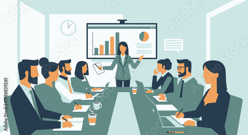 Businesswoman Presenting to Corporate Team 1.