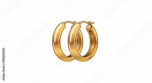 Gleaming gold hoop earrings with a polished, reflective surface