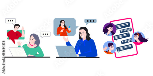 Online Communication Illustration
