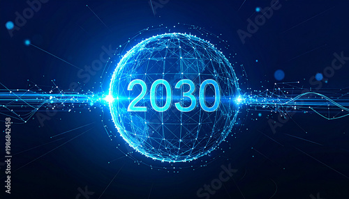Futuristic Digital Globe 2030 Vision