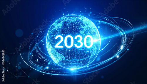 Futuristic Digital Globe 2030 Vision