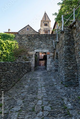 old stone house in Conques in France