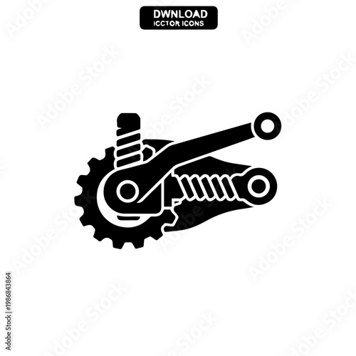 A black and white drawing of a bicycle gear