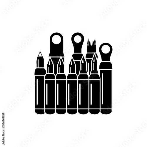 A group of technical drawing tools