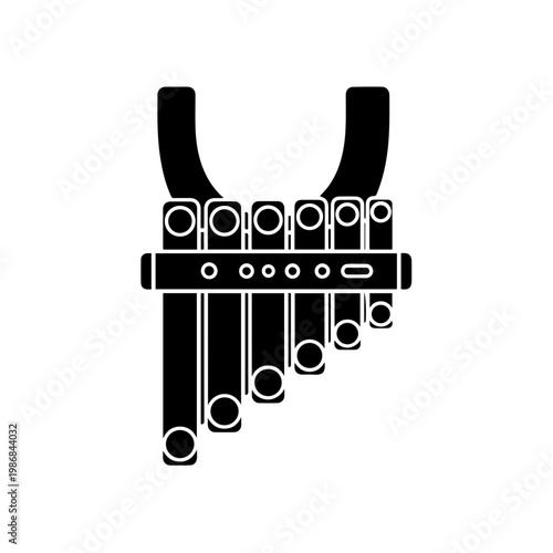 A black and white image of a pan flute