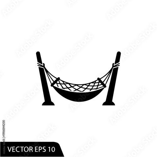A hammock suspended between two poles