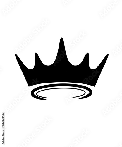 Fotografía Simple Black Crown Icon Vector Royal King Symbol