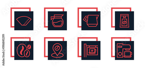 Beverage, drink, coffee beans, cafe, coffee, coffee shop, cafe, barista Icon Pack for Website, Apps and UI Interfaces