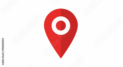 Flat red location pin icon with white circle and center dot Free Download Flat red location pin icon with white circle and center dot - GFXLoad