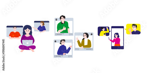 Online Communication Illustration